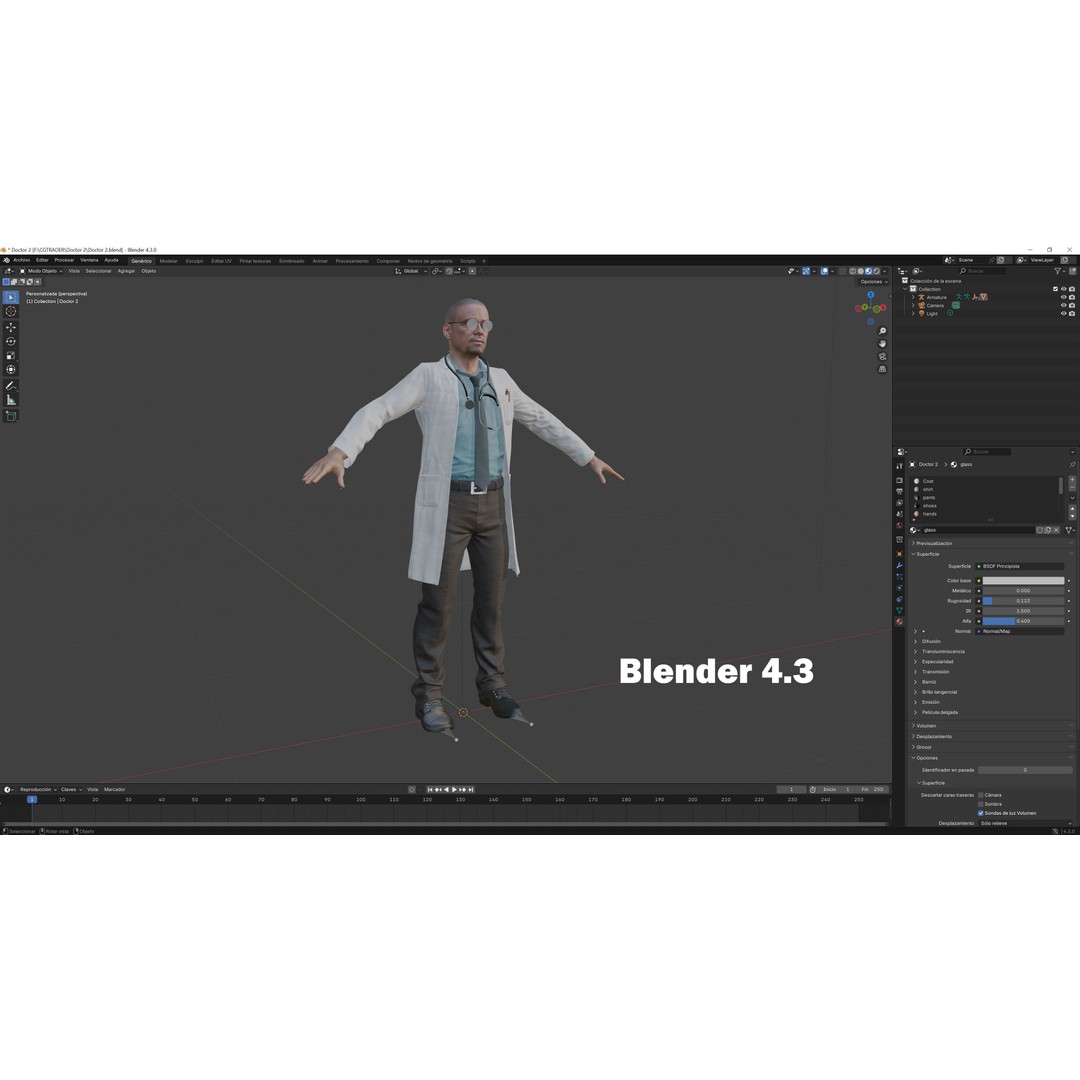 Doctor 3D Model – Low Poly Rigged Character with Animations