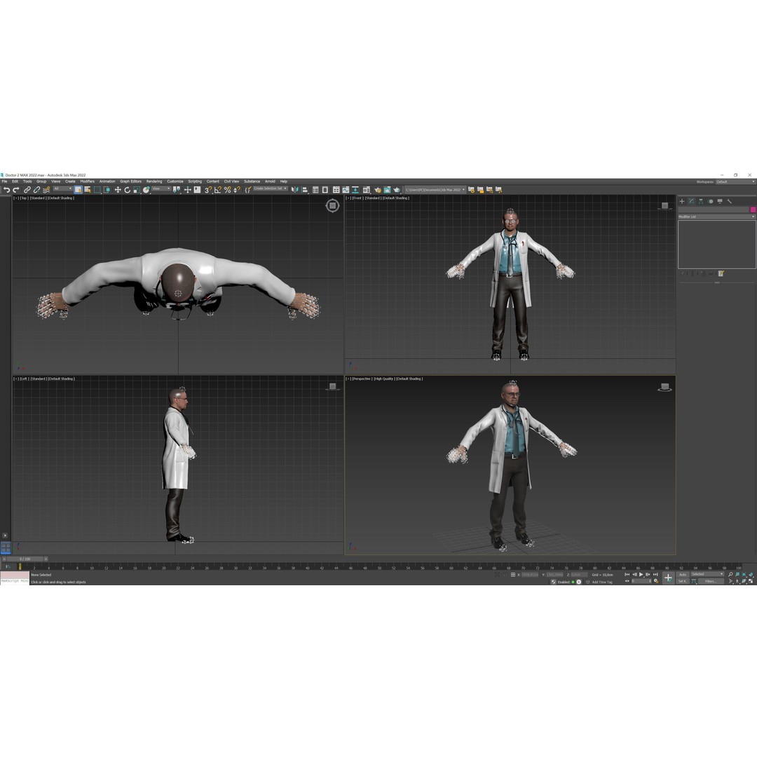 Doctor 3D Model – Low Poly Rigged Character with Animations - View 15