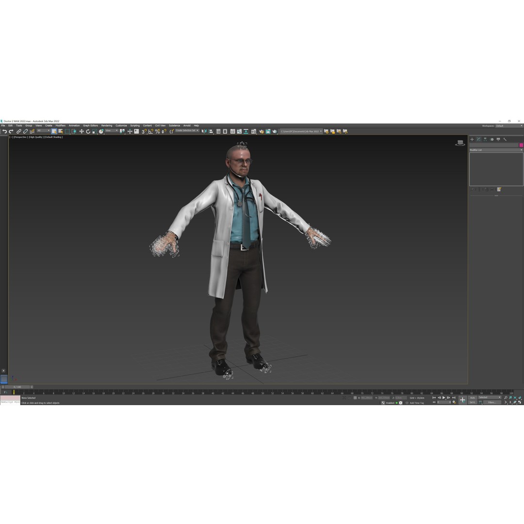 Doctor 3D Model – Low Poly Rigged Character with Animations - View 16