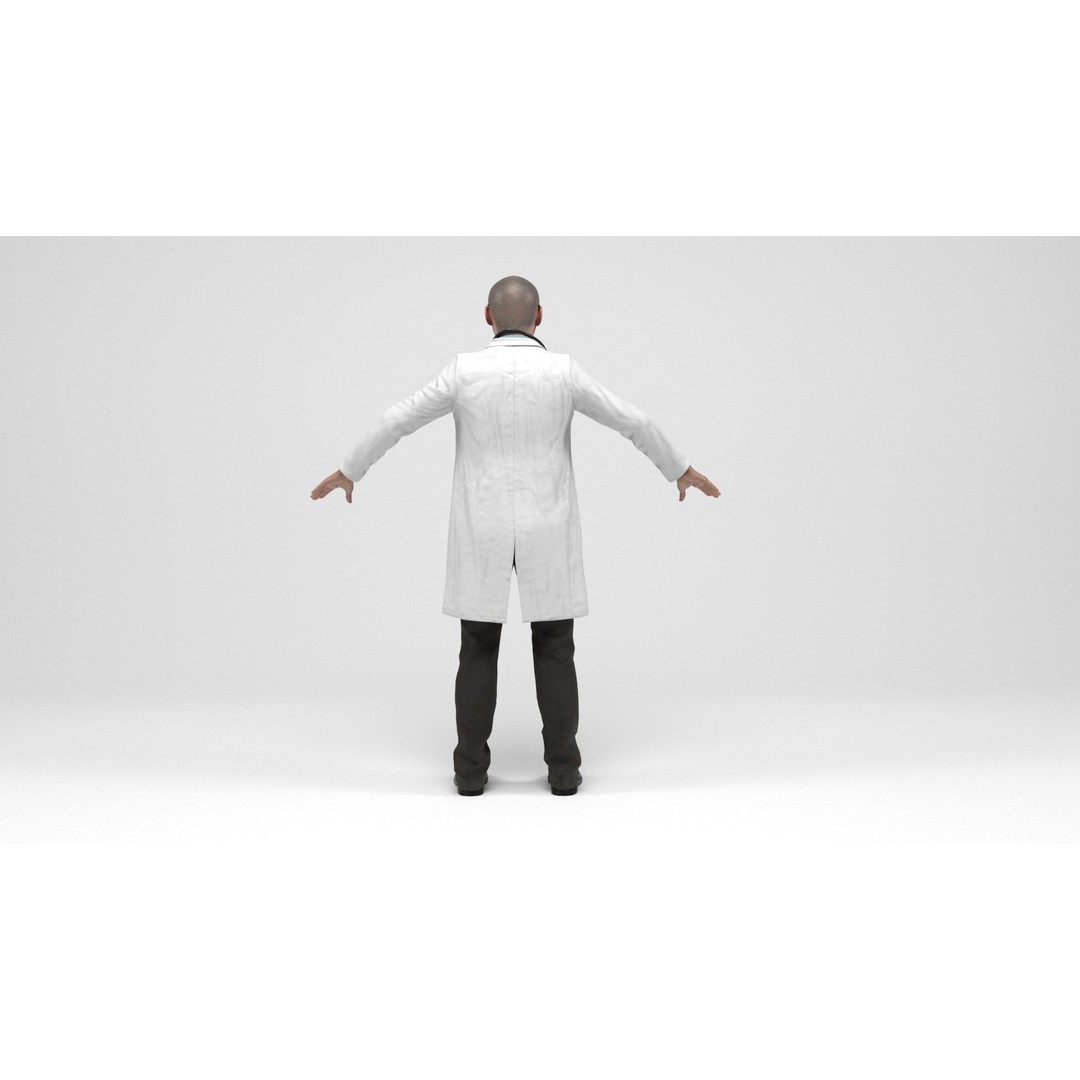 Doctor 3D Model – Low Poly Rigged Character with Animations - View 7