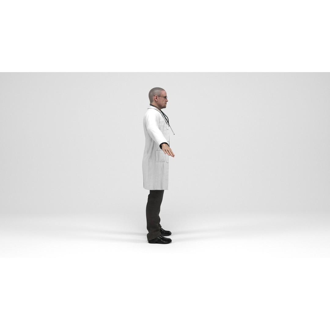 Doctor 3D Model – Low Poly Rigged Character with Animations - View 8