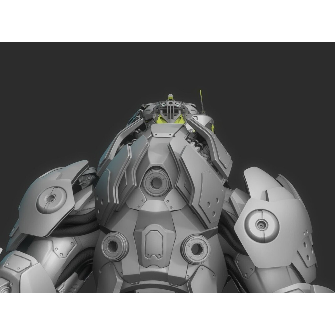 Robot Warrior 3D Model – High Poly Cyborg for 3D Printing, OBJ, FBX - View 12