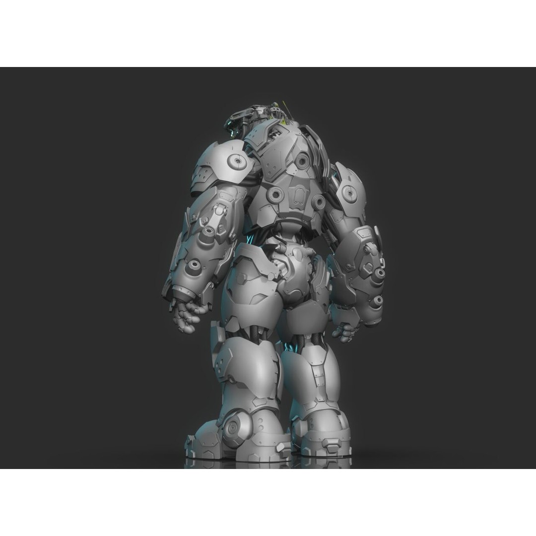 Robot Warrior 3D Model – High Poly Cyborg for 3D Printing, OBJ, FBX - View 24
