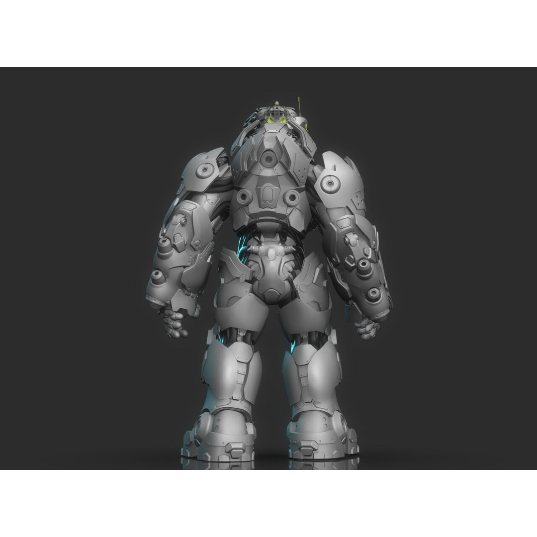 Robot Warrior 3D Model – High Poly Cyborg for 3D Printing, OBJ, FBX - View 25