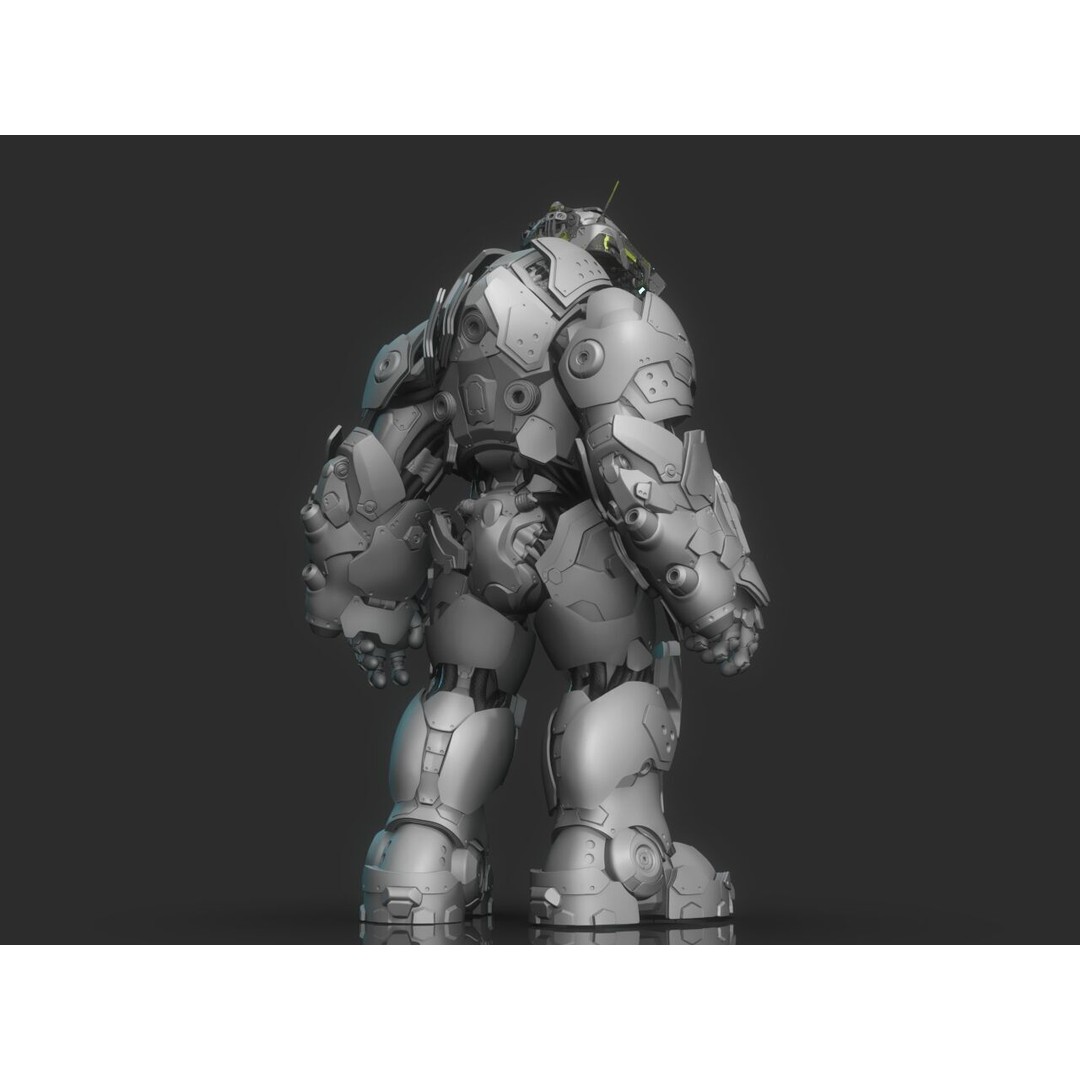 Robot Warrior 3D Model – High Poly Cyborg for 3D Printing, OBJ, FBX - View 26