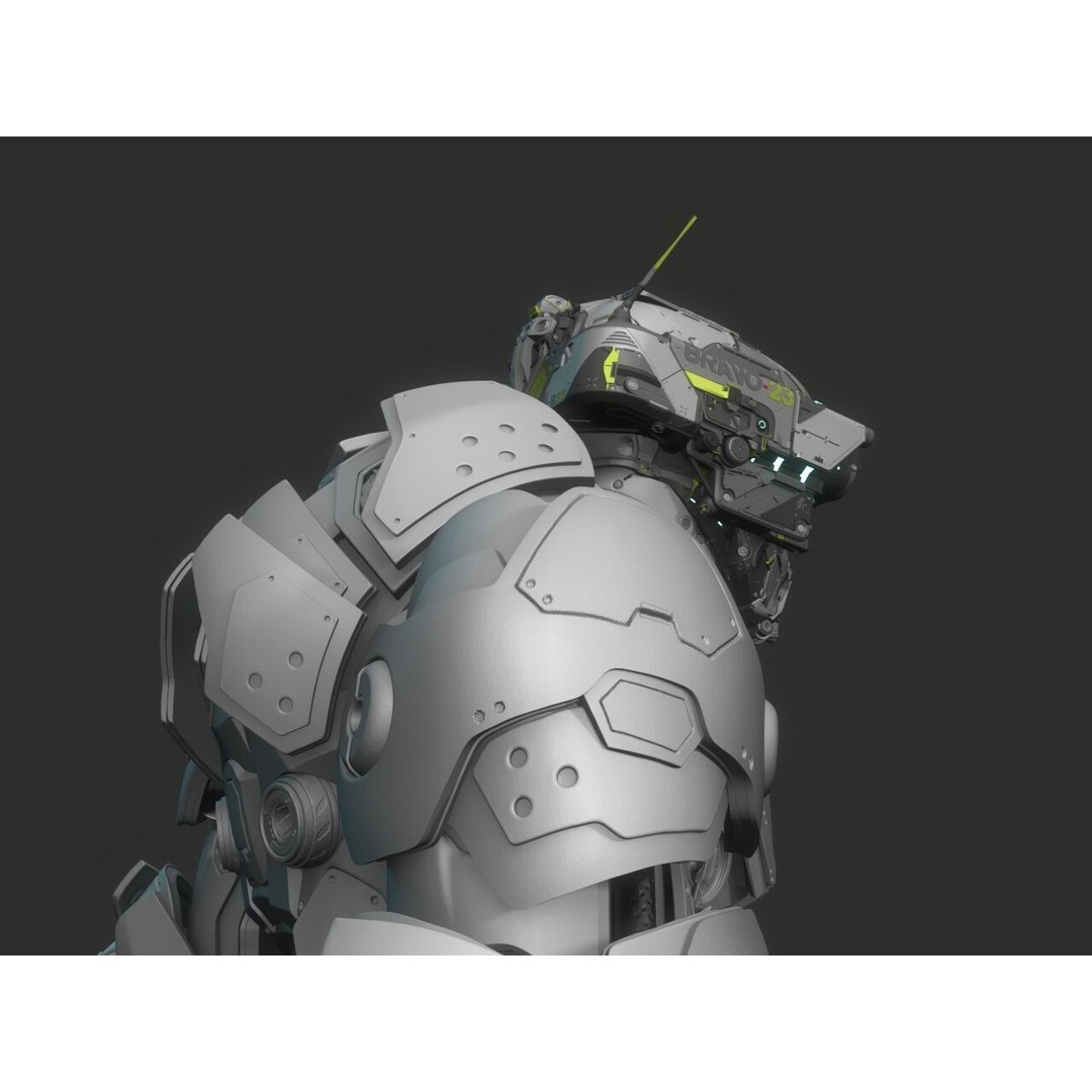 Robot Warrior 3D Model – High Poly Cyborg for 3D Printing, OBJ, FBX - View 4
