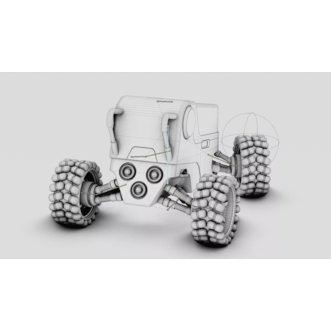 Lunar Rover H-12 3D Model – Rigged Sci-Fi Vehicle, FBX, OBJ