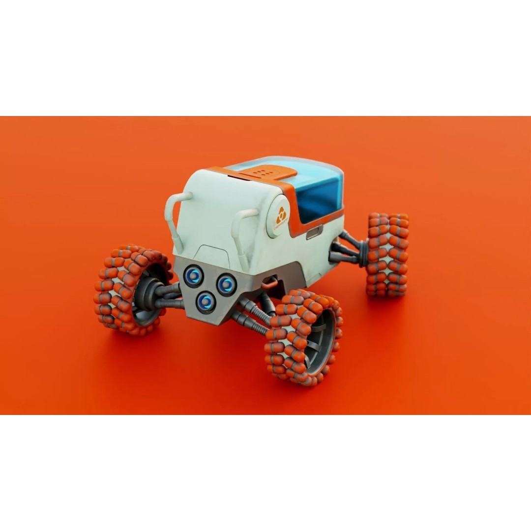 Lunar Rover H-12 3D Model – Rigged Sci-Fi Vehicle, FBX, OBJ - View 10