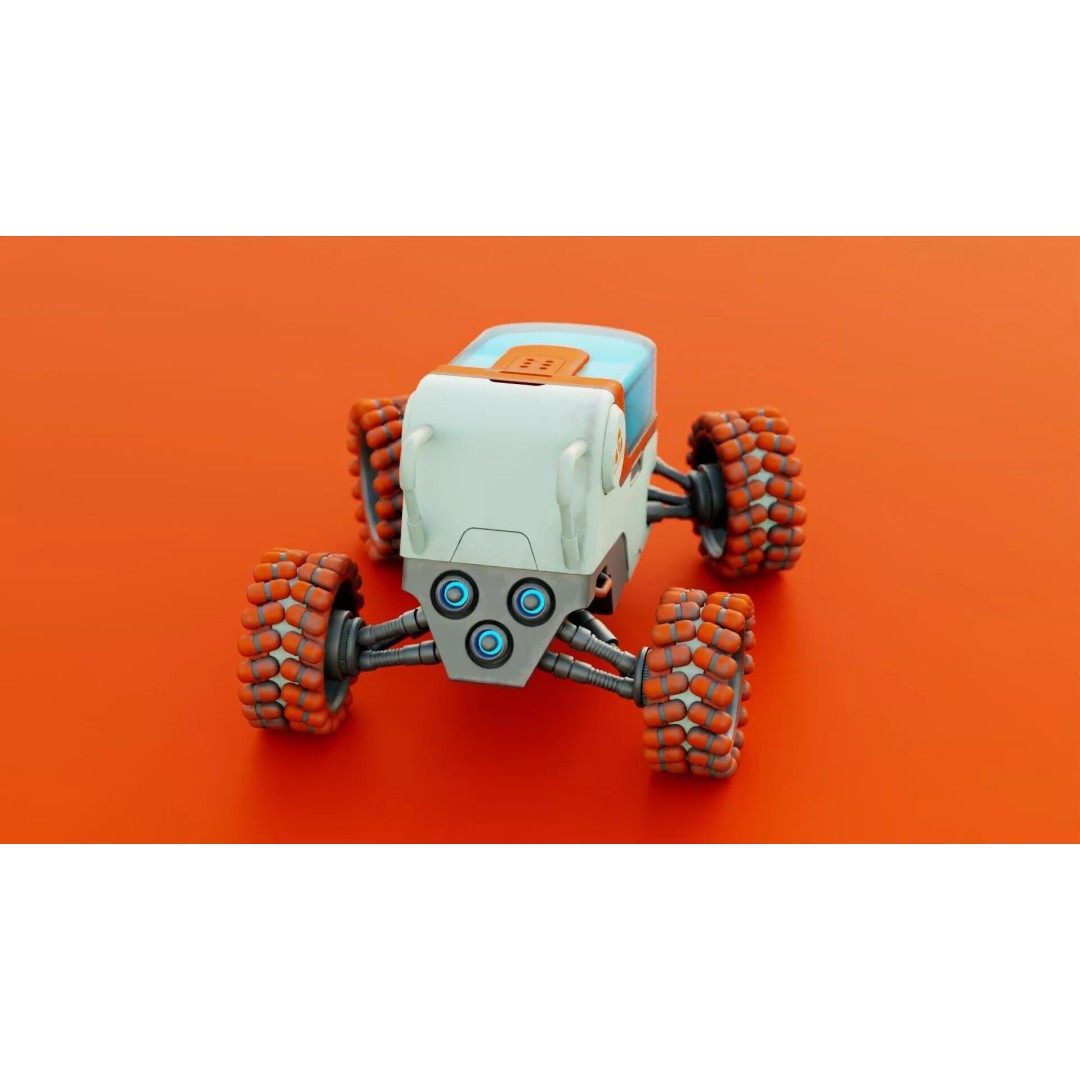 Lunar Rover H-12 3D Model – Rigged Sci-Fi Vehicle, FBX, OBJ - View 11