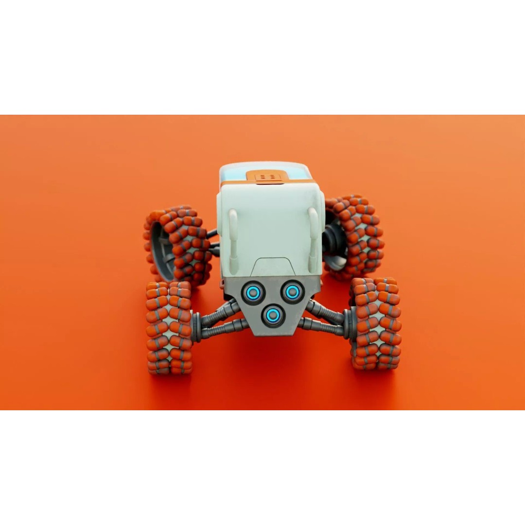 Lunar Rover H-12 3D Model – Rigged Sci-Fi Vehicle, FBX, OBJ - View 12
