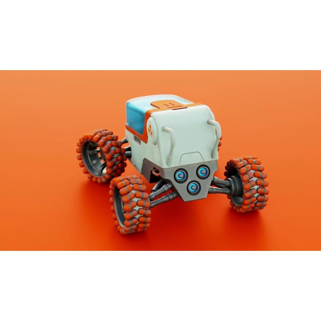 Lunar Rover H-12 3D Model – Rigged Sci-Fi Vehicle, FBX, OBJ - View 13