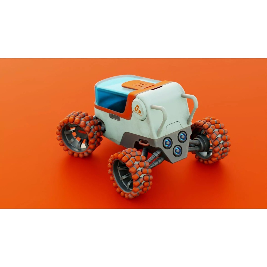 Lunar Rover H-12 3D Model – Rigged Sci-Fi Vehicle, FBX, OBJ - View 14