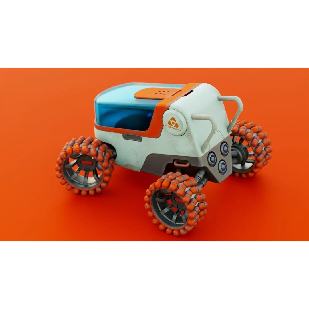 Lunar Rover H-12 3D Model – Rigged Sci-Fi Vehicle, FBX, OBJ - View 15