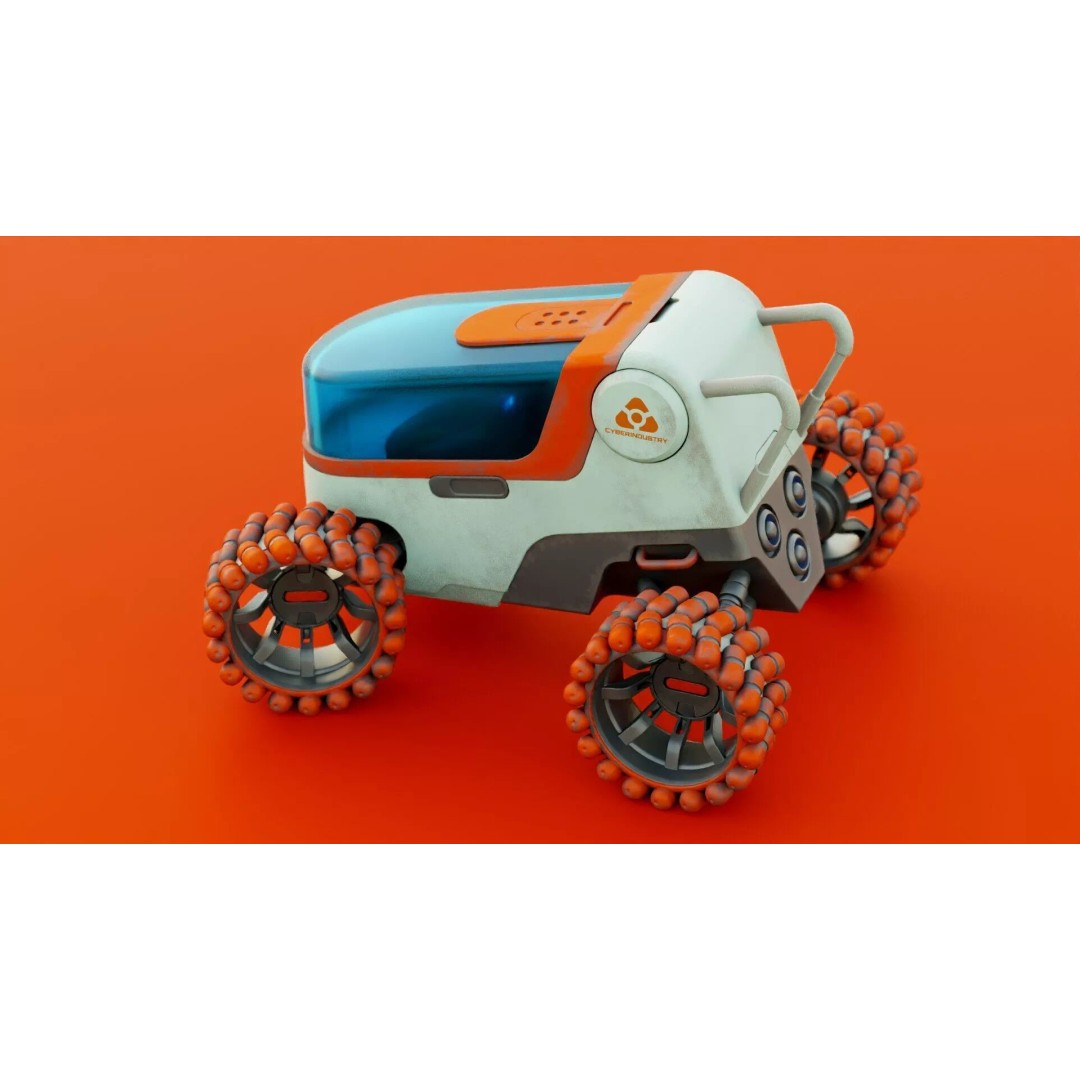 Lunar Rover H-12 3D Model – Rigged Sci-Fi Vehicle, FBX, OBJ - View 16