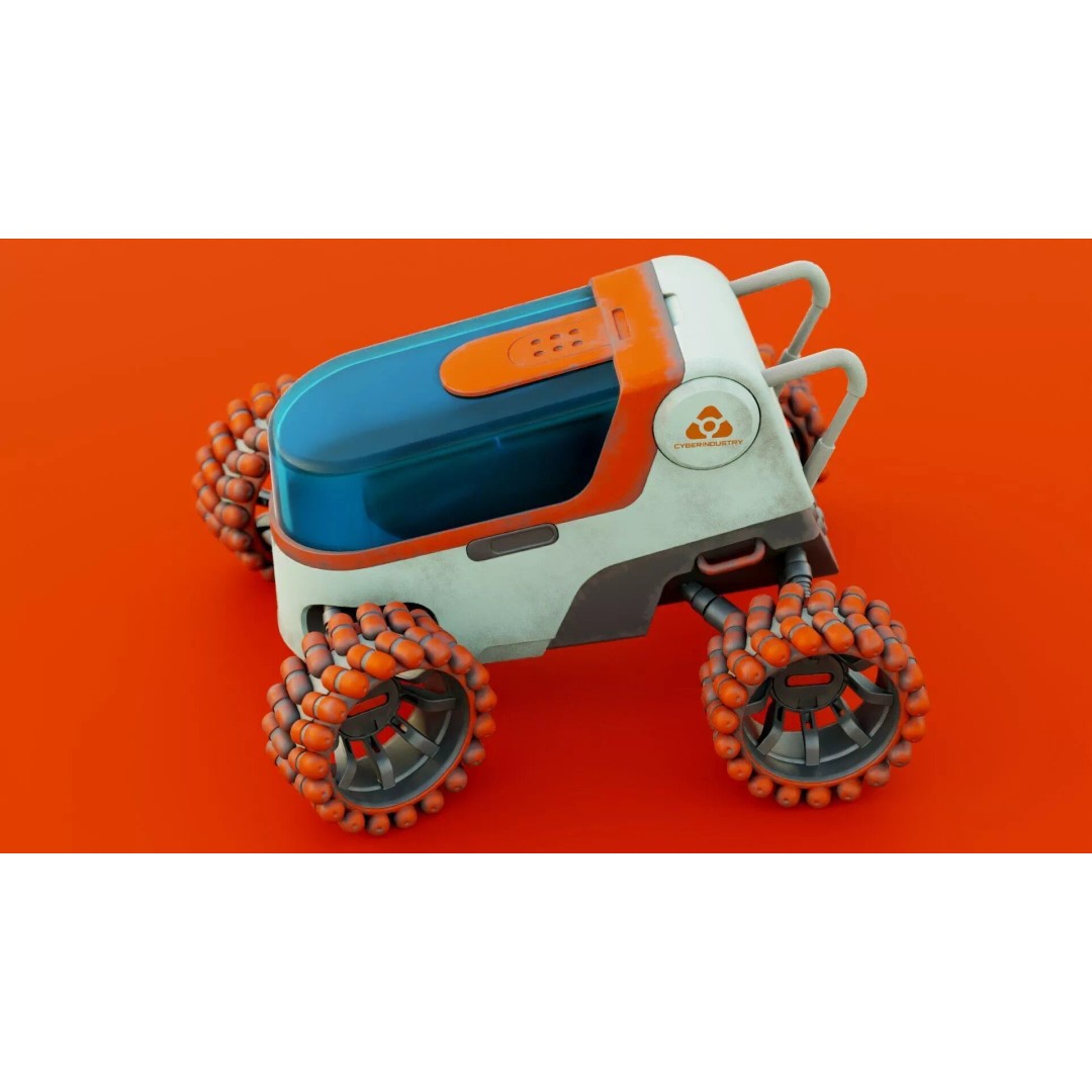 Lunar Rover H-12 3D Model – Rigged Sci-Fi Vehicle, FBX, OBJ - View 17