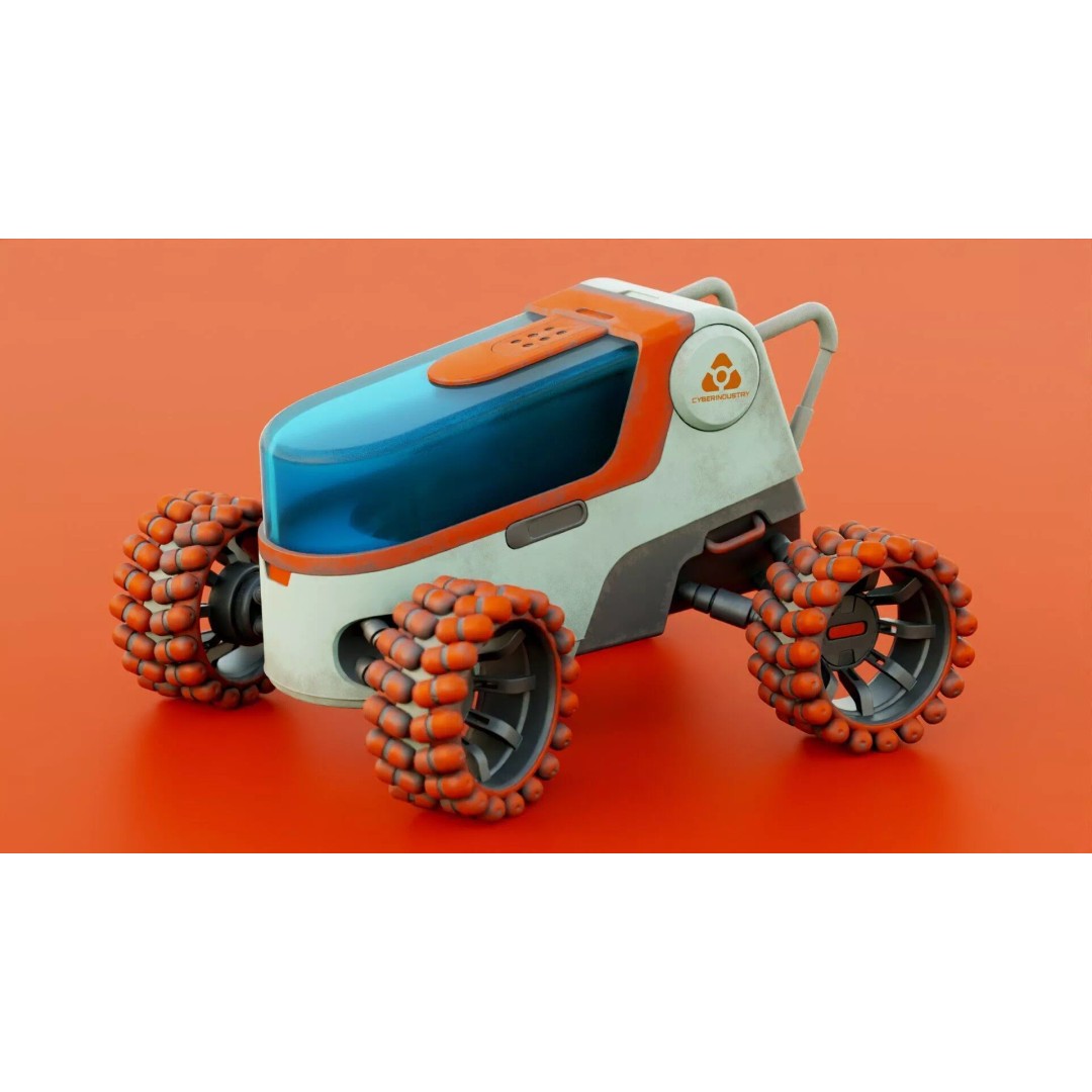 Lunar Rover H-12 3D Model – Rigged Sci-Fi Vehicle, FBX, OBJ - View 18