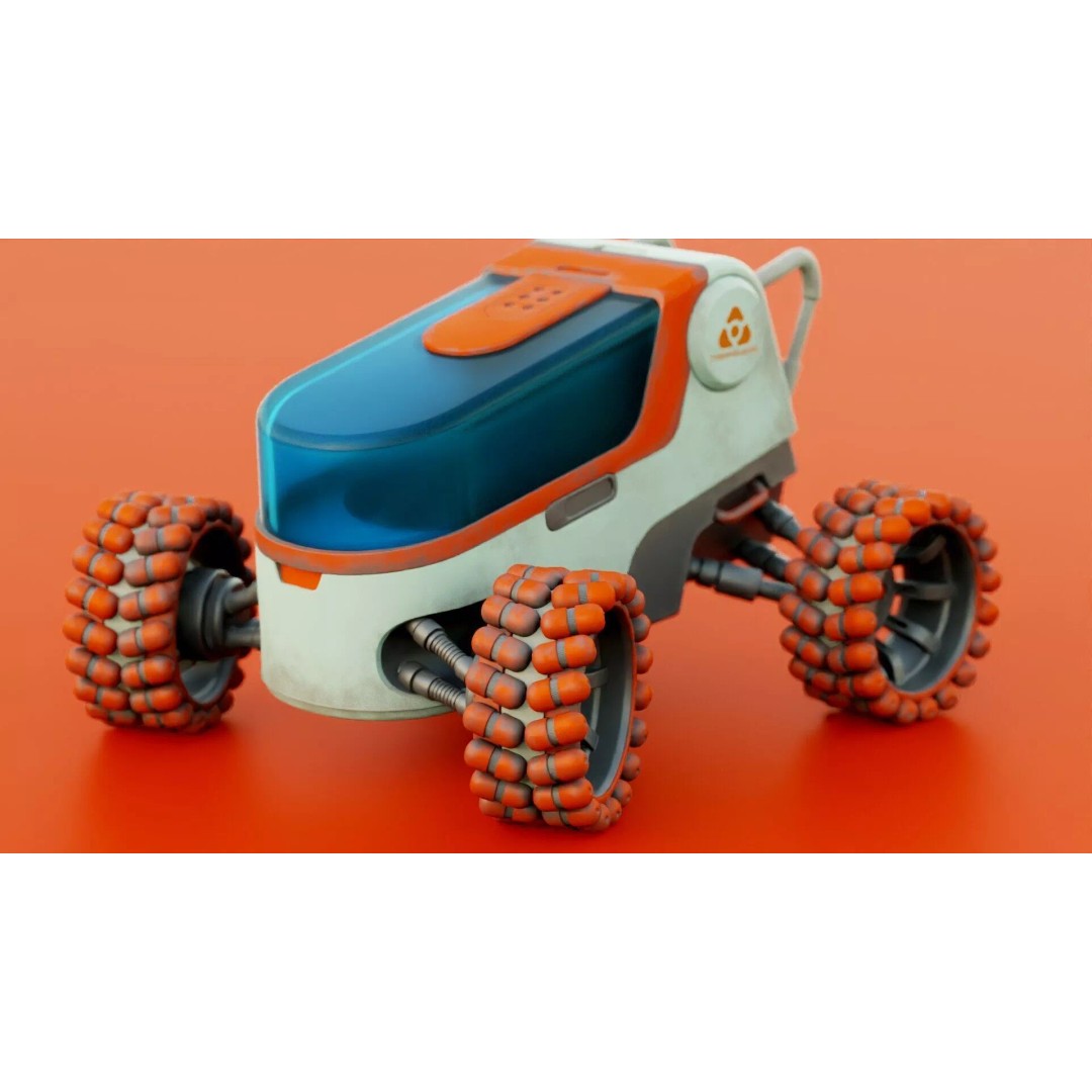 Lunar Rover H-12 3D Model – Rigged Sci-Fi Vehicle, FBX, OBJ - View 19