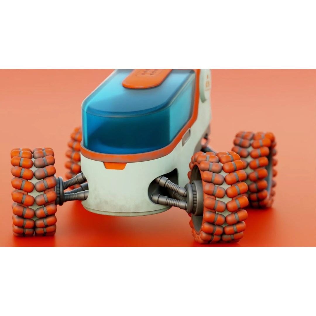 Lunar Rover H-12 3D Model – Rigged Sci-Fi Vehicle, FBX, OBJ - View 20