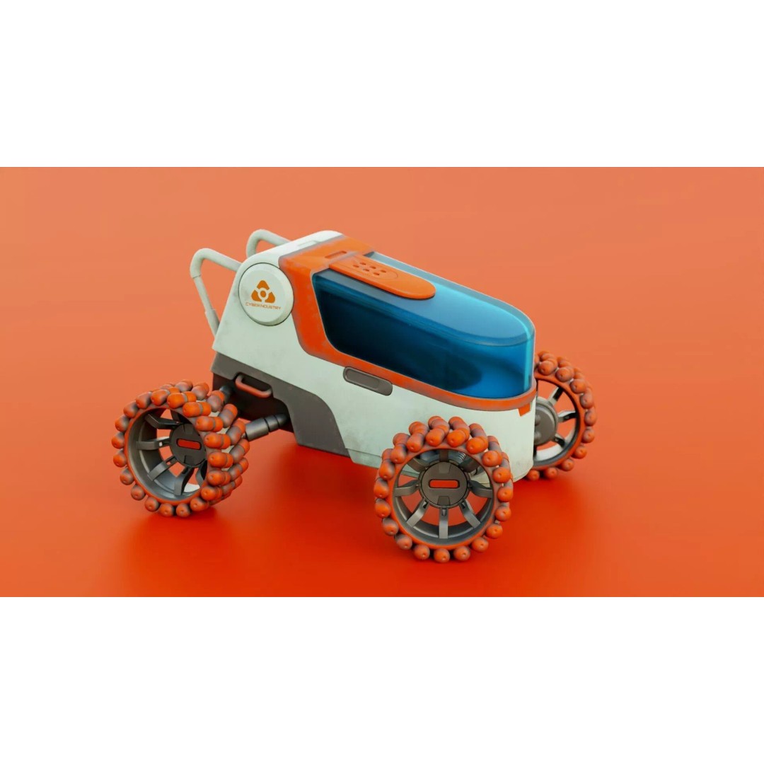 Lunar Rover H-12 3D Model – Rigged Sci-Fi Vehicle, FBX, OBJ - View 3