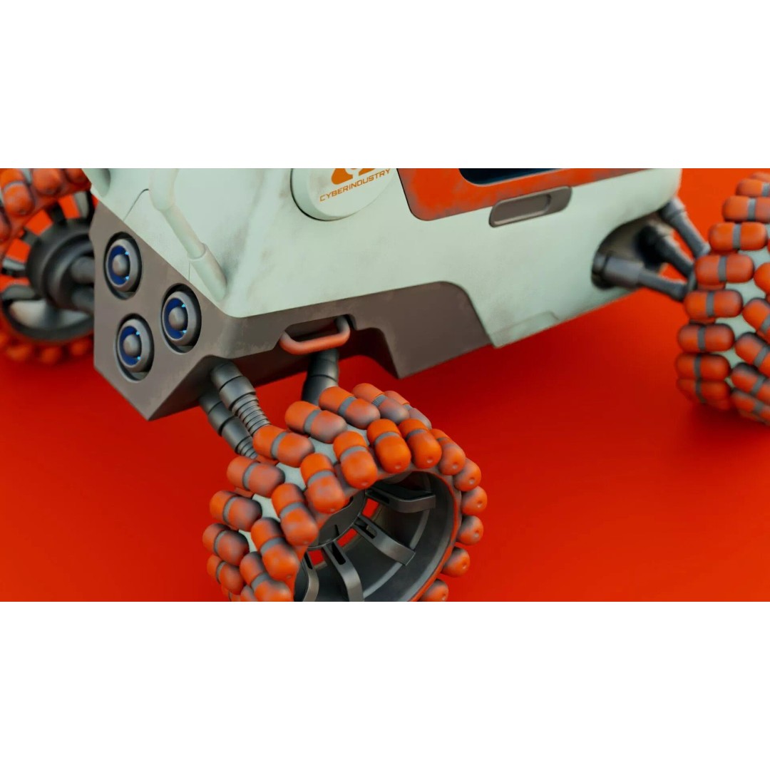 Lunar Rover H-12 3D Model – Rigged Sci-Fi Vehicle, FBX, OBJ - View 30