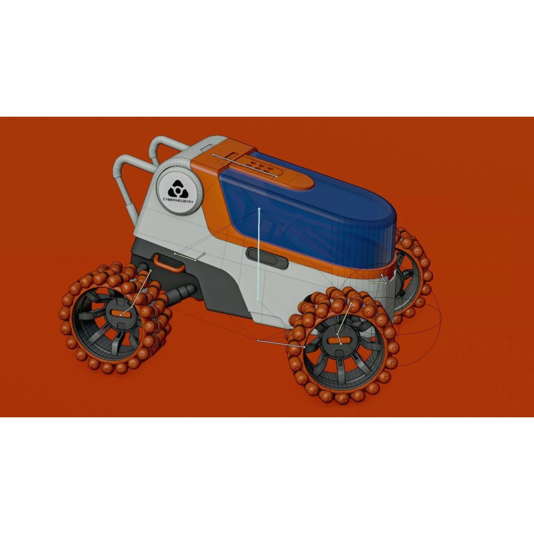 Lunar Rover H-12 3D Model – Rigged Sci-Fi Vehicle, FBX, OBJ - View 37