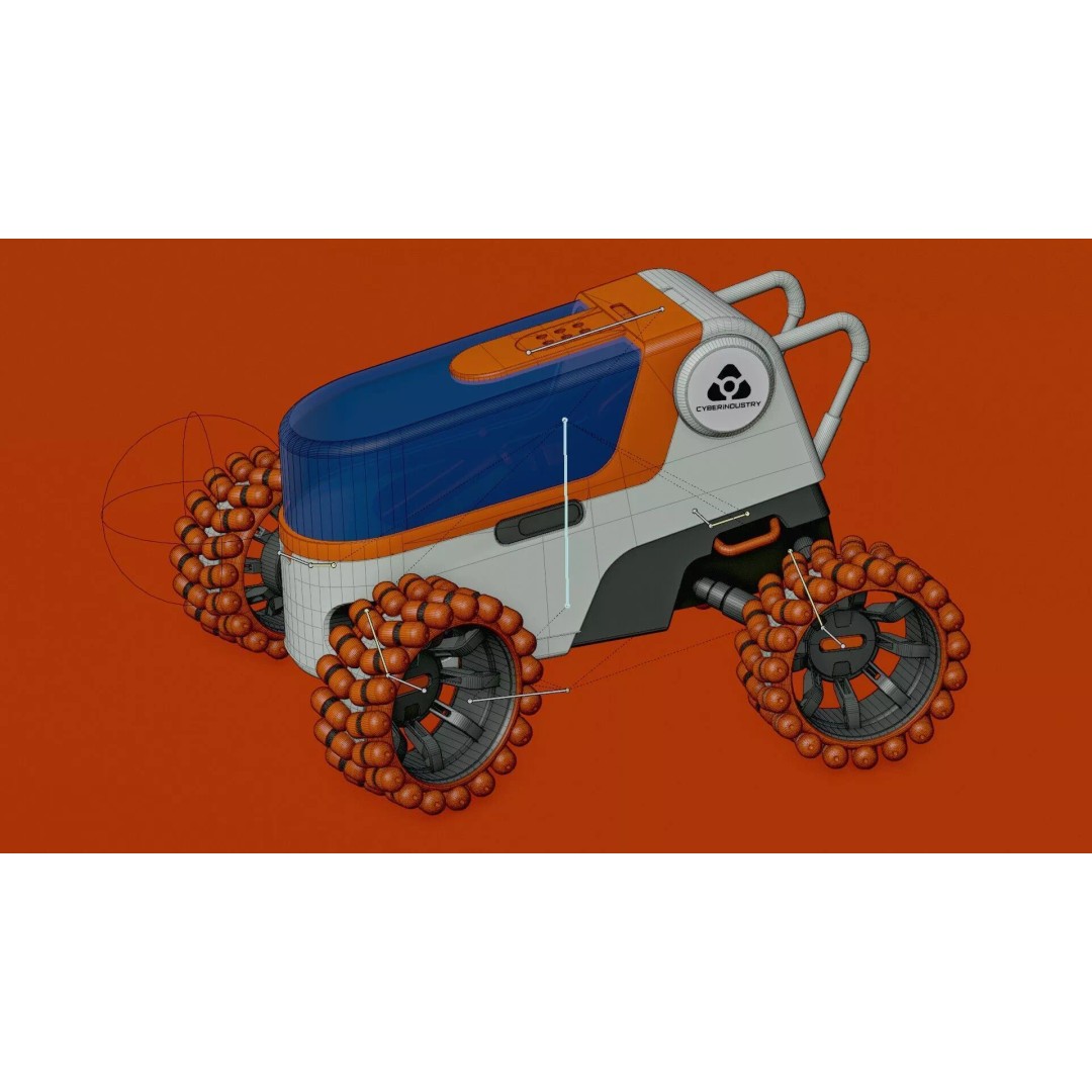 Lunar Rover H-12 3D Model – Rigged Sci-Fi Vehicle, FBX, OBJ - View 38