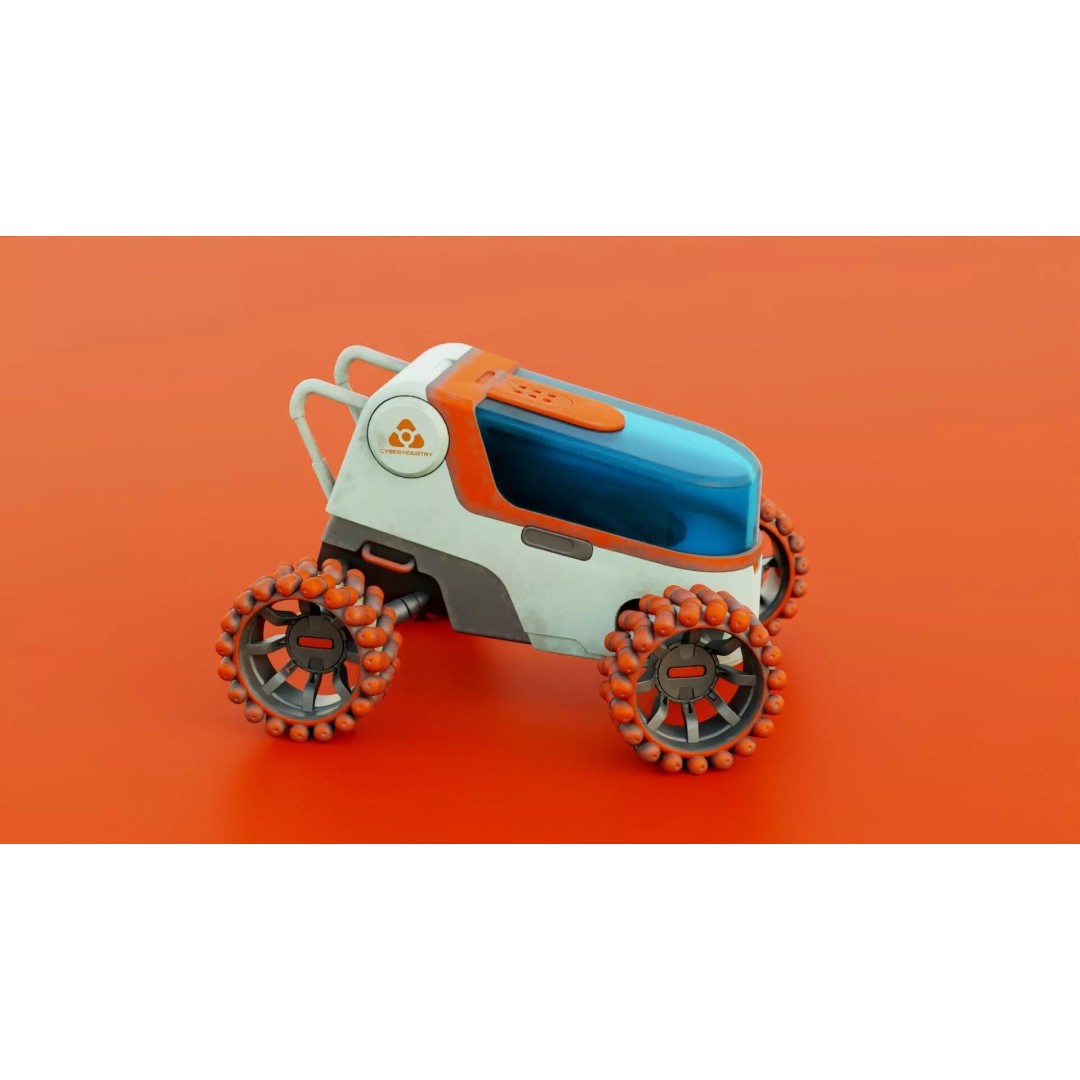 Lunar Rover H-12 3D Model – Rigged Sci-Fi Vehicle, FBX, OBJ - View 4