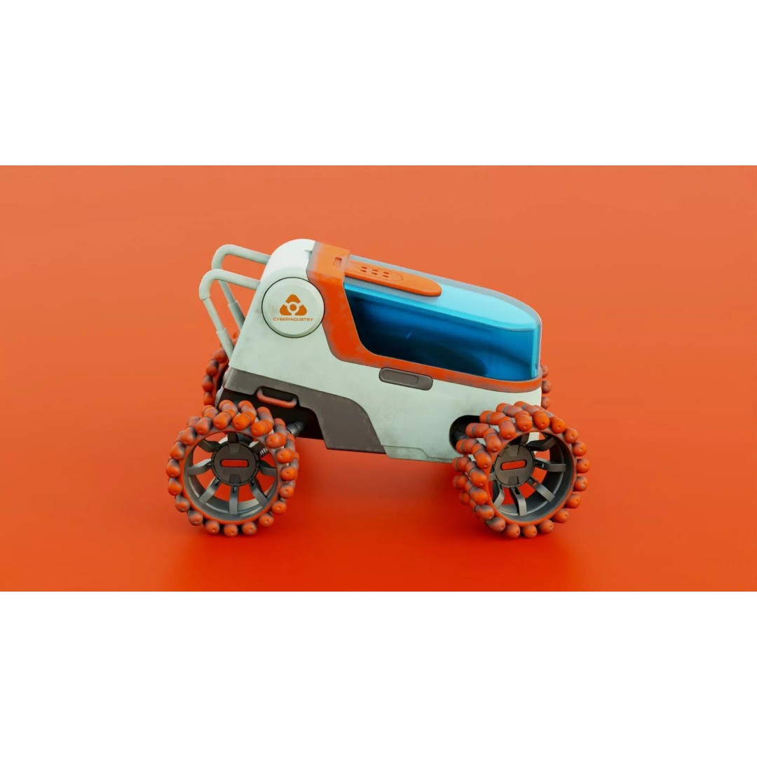Lunar Rover H-12 3D Model – Rigged Sci-Fi Vehicle, FBX, OBJ - View 5