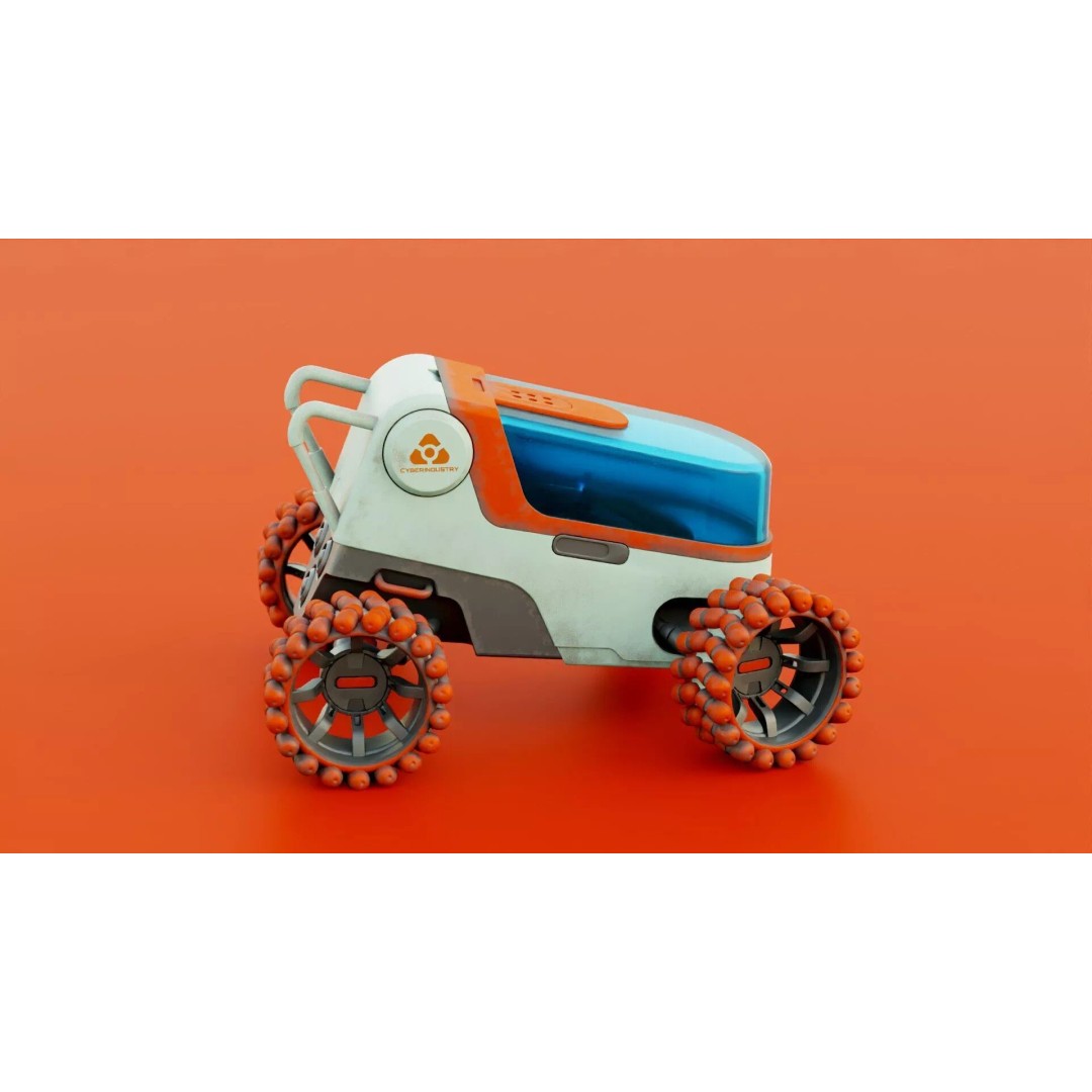 Lunar Rover H-12 3D Model – Rigged Sci-Fi Vehicle, FBX, OBJ - View 6