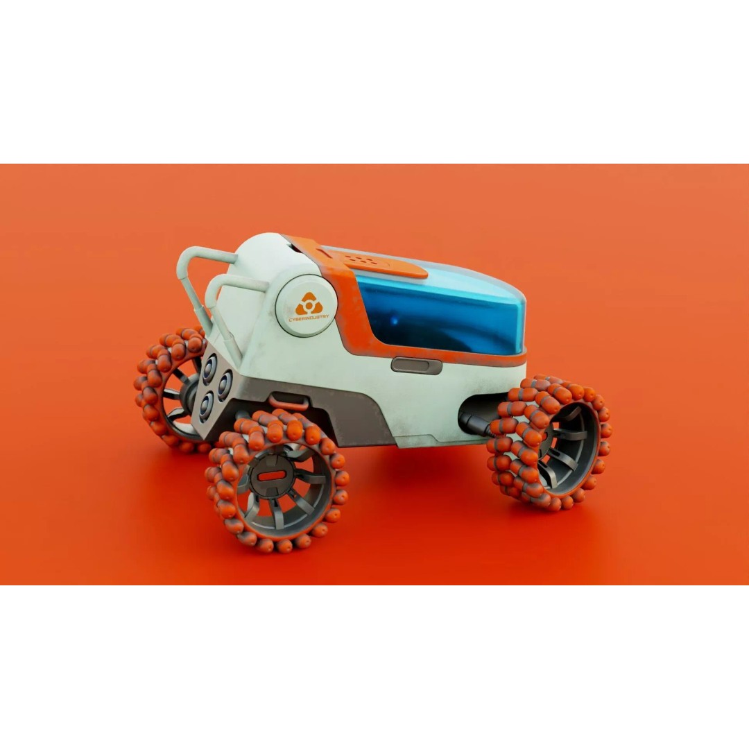 Lunar Rover H-12 3D Model – Rigged Sci-Fi Vehicle, FBX, OBJ - View 7