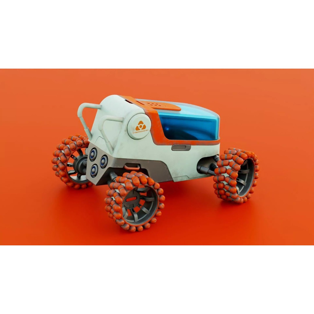 Lunar Rover H-12 3D Model – Rigged Sci-Fi Vehicle, FBX, OBJ - View 8