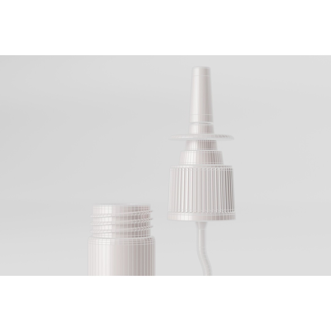Nasal Spray Bottle 3D Model – Low Poly Medical Mockup, FBX, OBJ