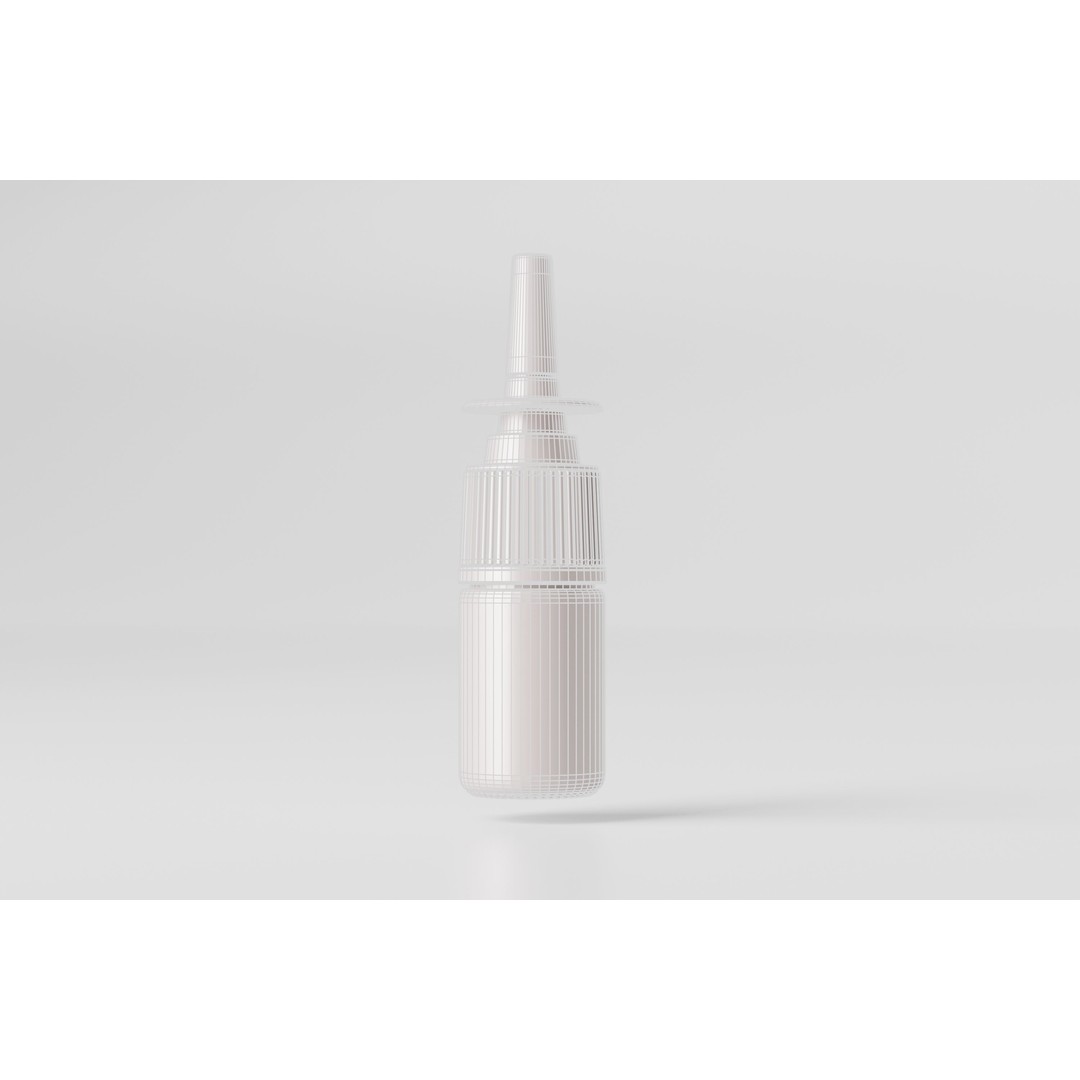 Nasal Spray Bottle 3D Model – Low Poly Medical Mockup, FBX, OBJ - View 10