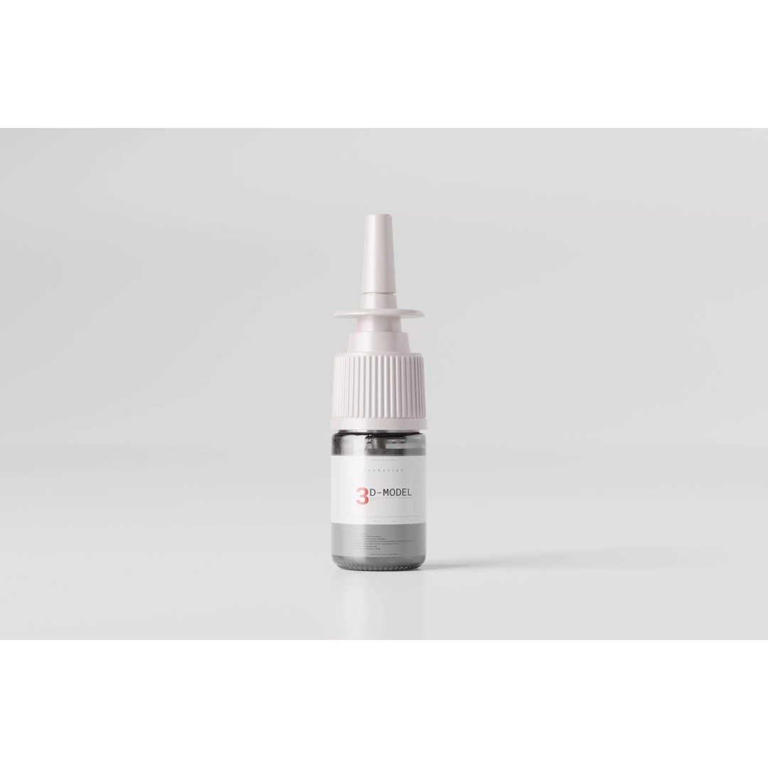 Nasal Spray Bottle 3D Model – Low Poly Medical Mockup, FBX, OBJ - View 2