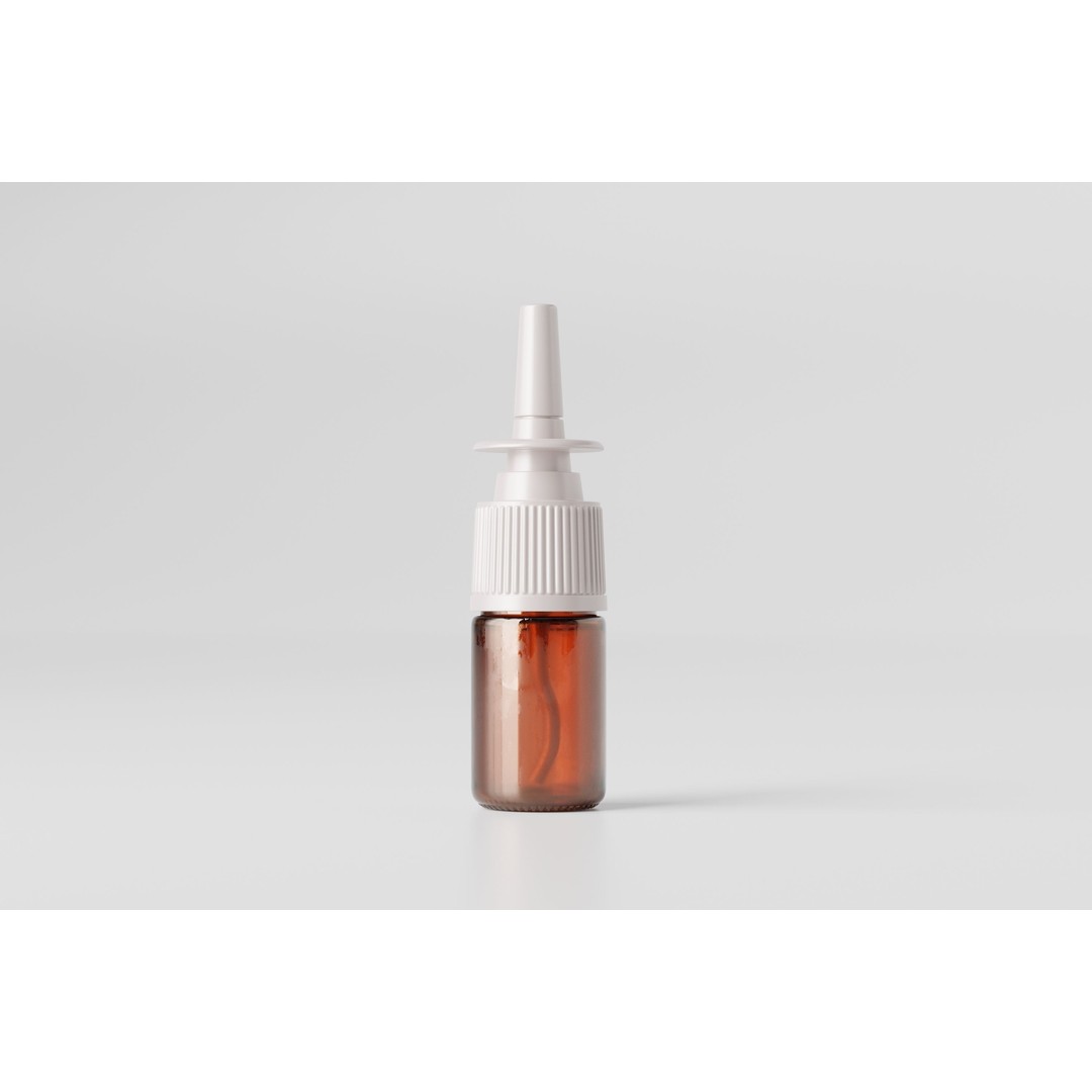 Nasal Spray Bottle 3D Model – Low Poly Medical Mockup, FBX, OBJ - View 3