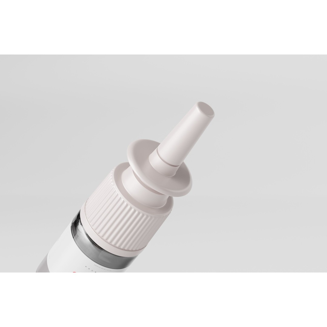 Nasal Spray Bottle 3D Model – Low Poly Medical Mockup, FBX, OBJ - View 5