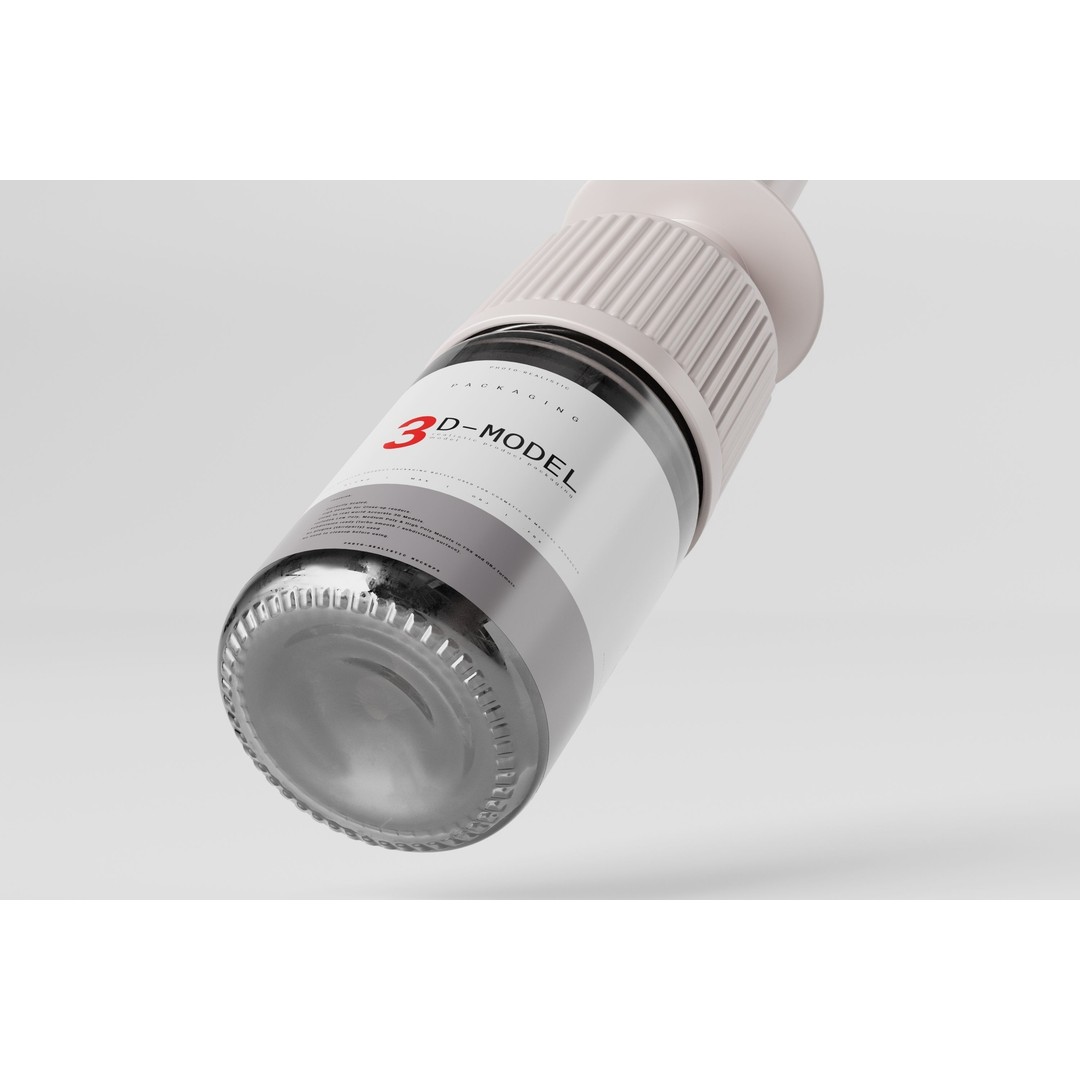 Nasal Spray Bottle 3D Model – Low Poly Medical Mockup, FBX, OBJ - View 6