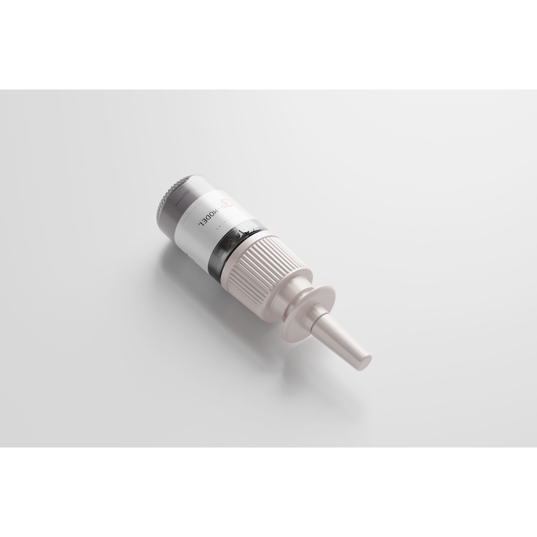 Nasal Spray Bottle 3D Model – Low Poly Medical Mockup, FBX, OBJ - View 8