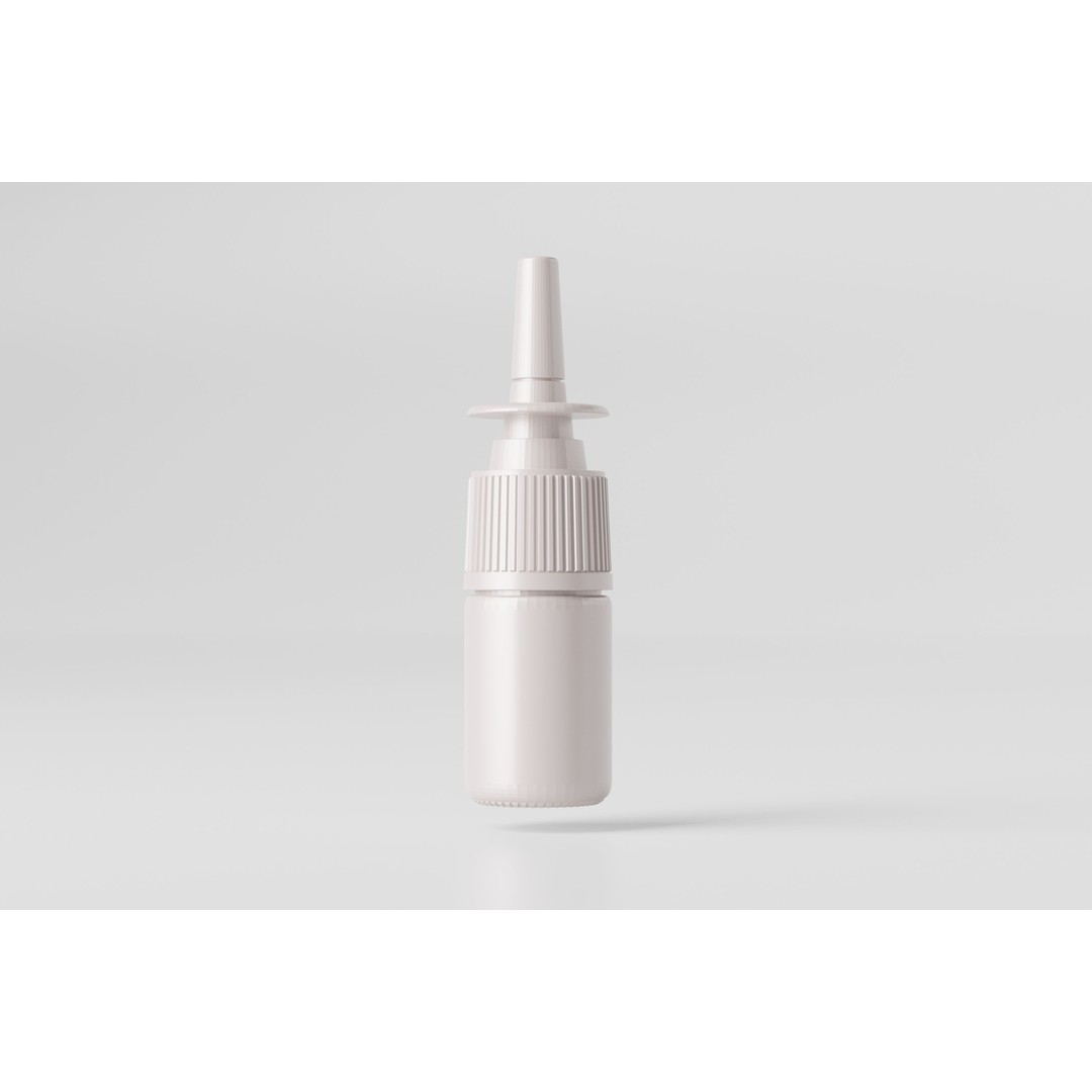 Nasal Spray Bottle 3D Model – Low Poly Medical Mockup, FBX, OBJ - View 9