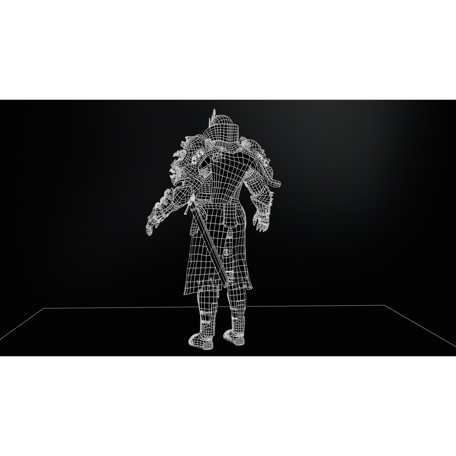 DarkKnight - Low-Poly Game-Ready 3D Model - View 12