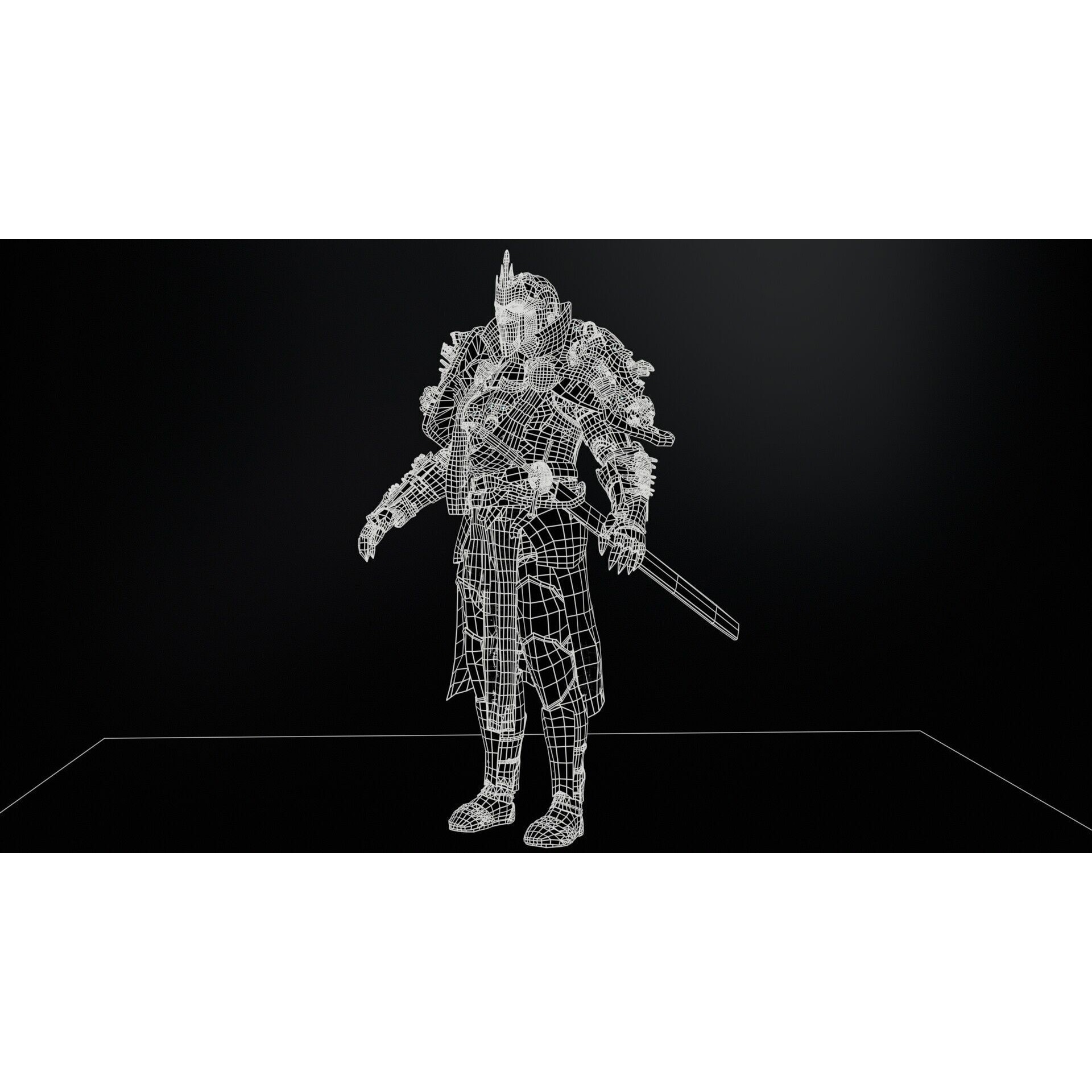 DarkKnight - Low-Poly Game-Ready 3D Model - View 13