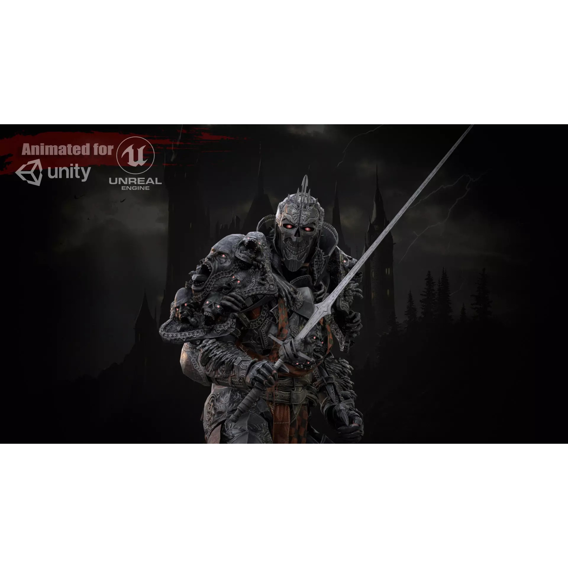 DarkKnight - Low-Poly Game-Ready 3D Model - View 2