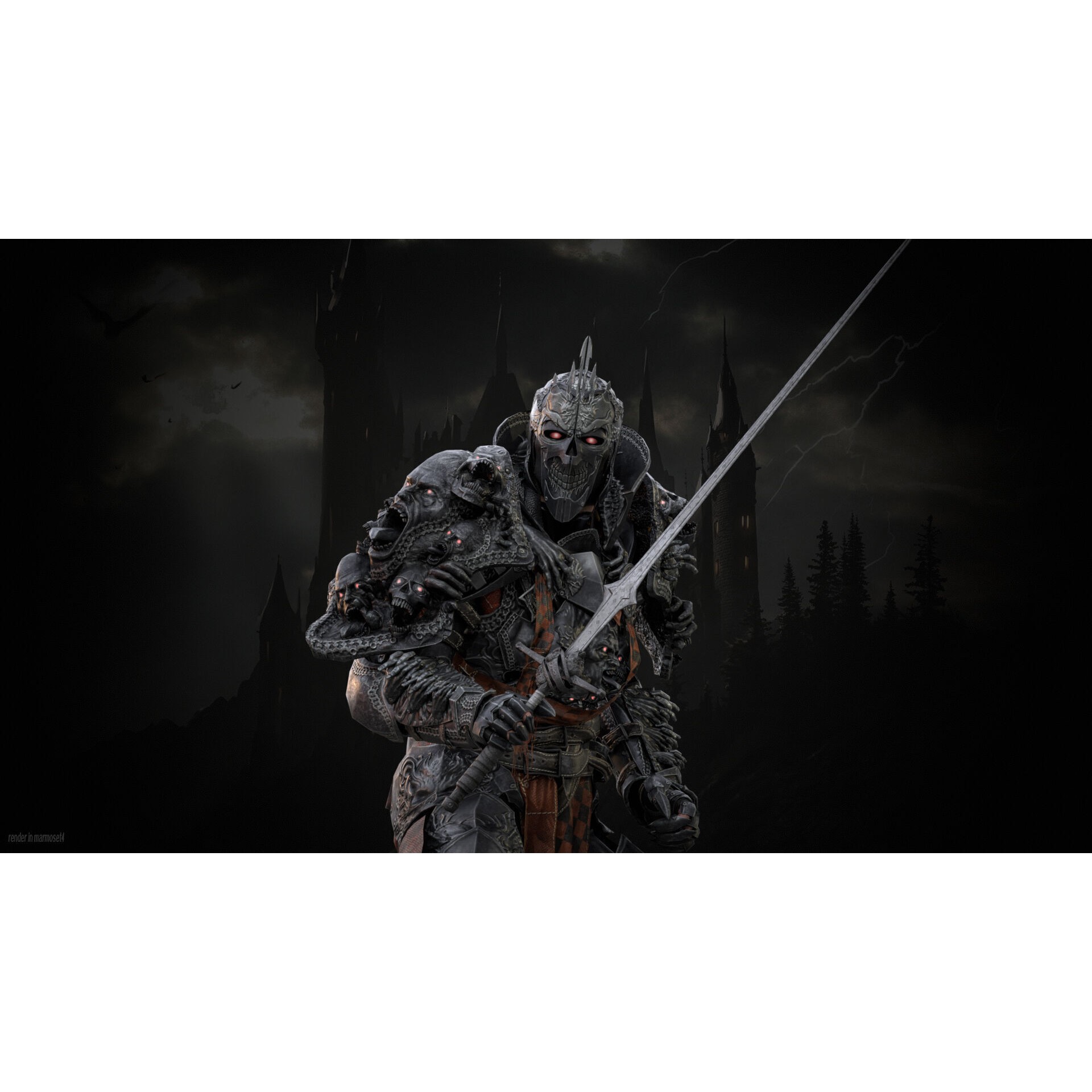 DarkKnight - Low-Poly Game-Ready 3D Model - View 3