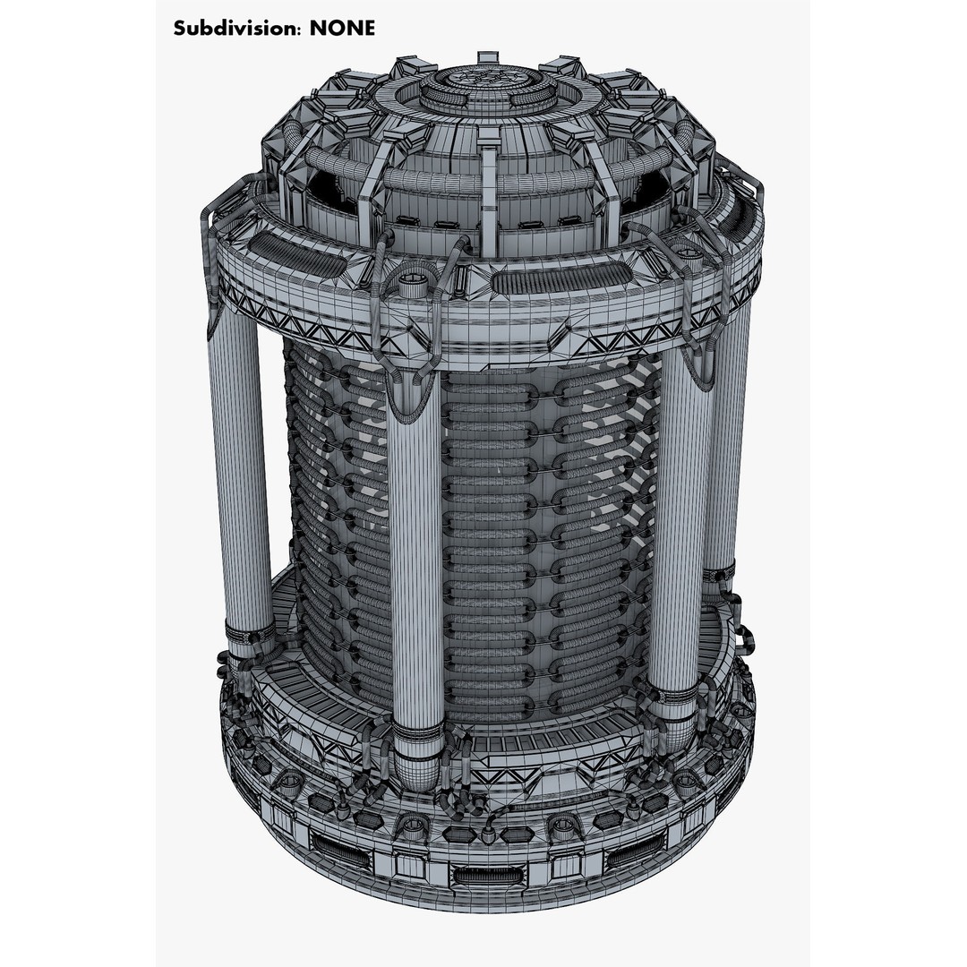 Reactor Gen Sci Fi 3D Model – High Poly Game Asset, FBX, OBJ - View 13