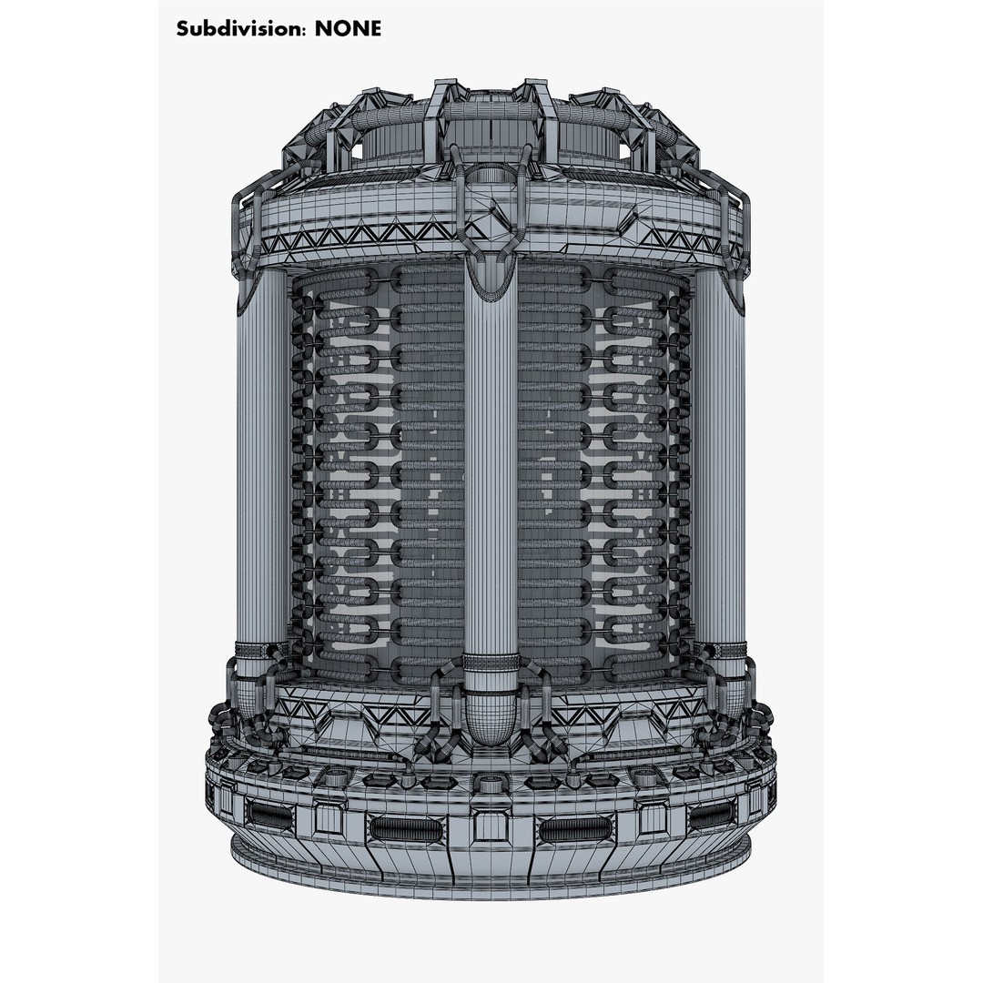 Reactor Gen Sci Fi 3D Model – High Poly Game Asset, FBX, OBJ - View 14