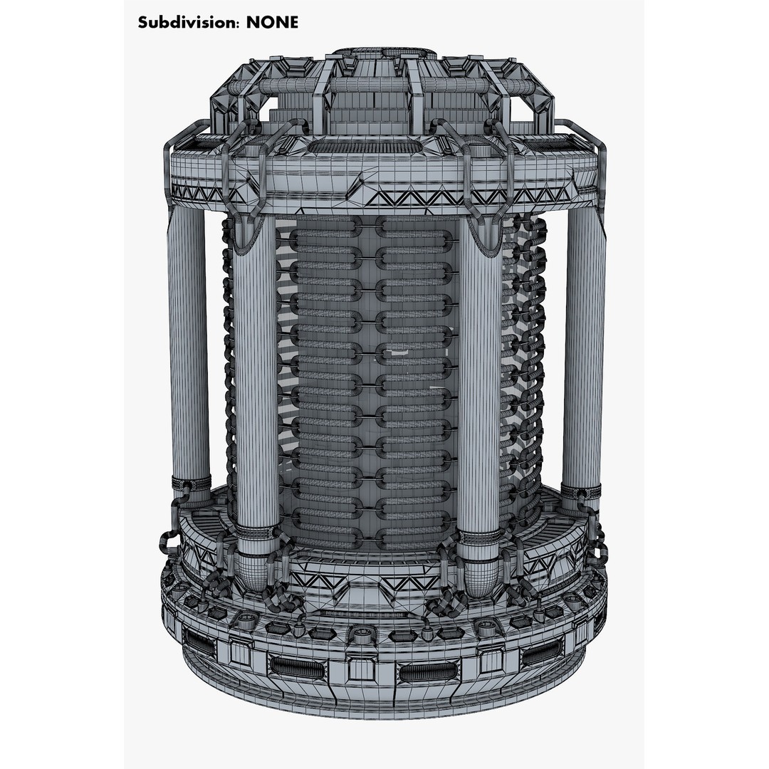 Reactor Gen Sci Fi 3D Model – High Poly Game Asset, FBX, OBJ - View 15