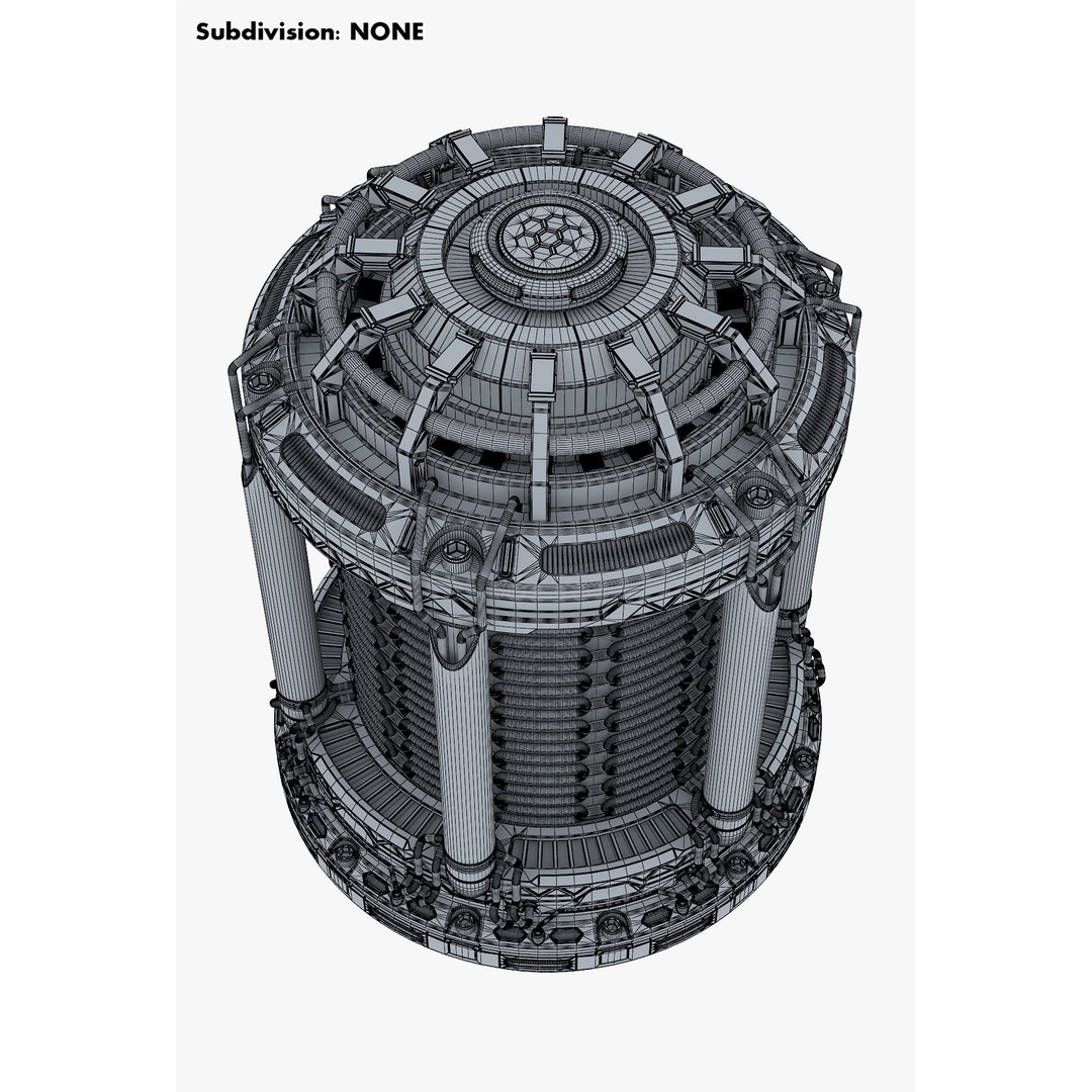 Reactor Gen Sci Fi 3D Model – High Poly Game Asset, FBX, OBJ - View 16