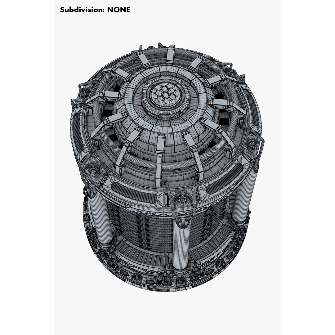 Reactor Gen Sci Fi 3D Model – High Poly Game Asset, FBX, OBJ - View 17
