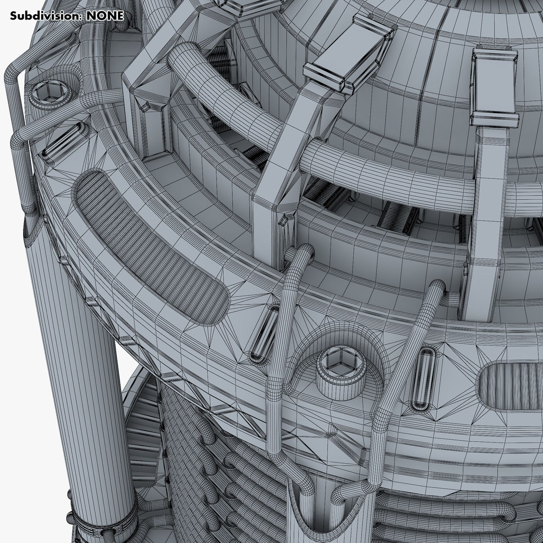 Reactor Gen Sci Fi 3D Model – High Poly Game Asset, FBX, OBJ - View 21