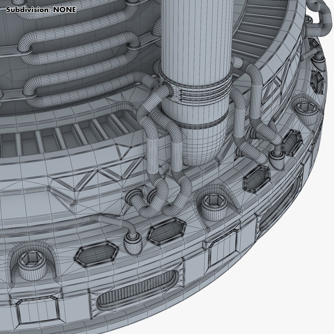 Reactor Gen Sci Fi 3D Model – High Poly Game Asset, FBX, OBJ - View 22